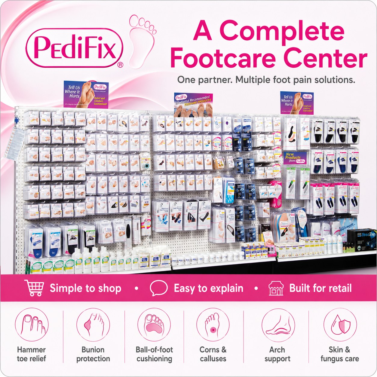 Bring trusted footcare solutions into your retail showroom.
